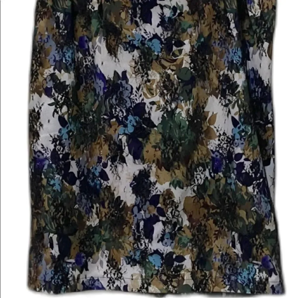 BEAUTIFUL A Line Floral Skirt with Lace overlay